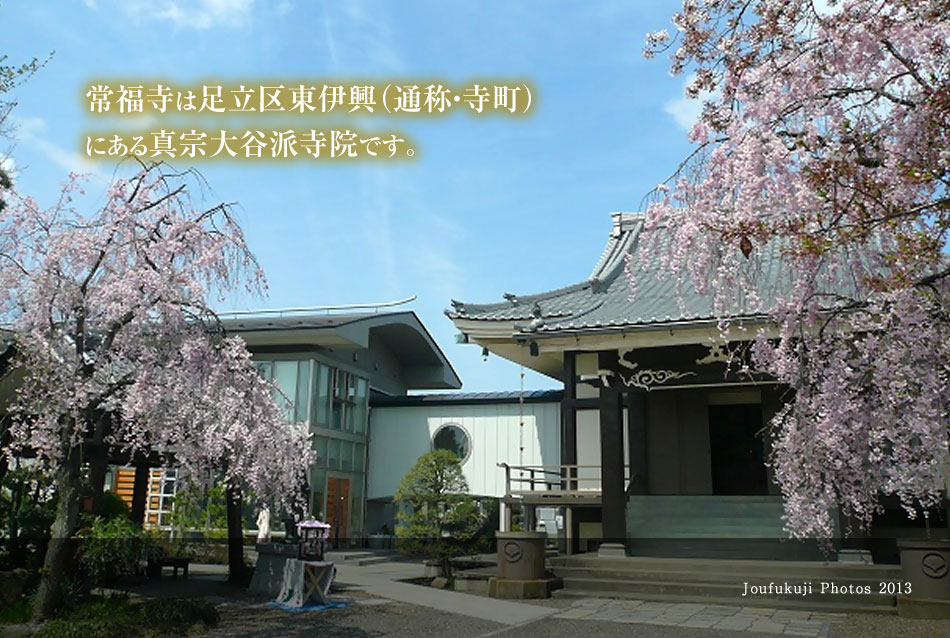 常福寺は足立区東伊興（通称・寺町）にある真宗大谷派寺院です。